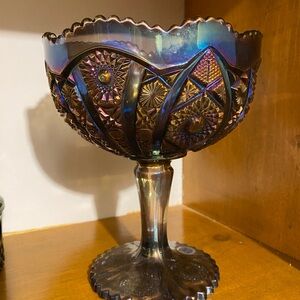 Elegant Imperial Iridescent Carnival Glass Vase